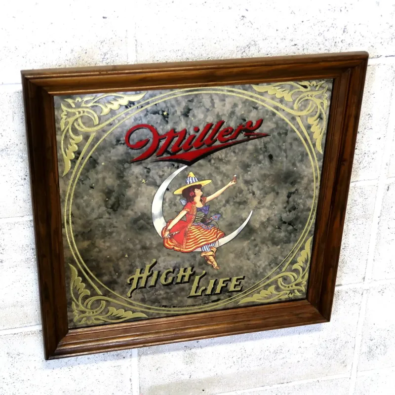 Miller HIGH LIFE ビンテージ パブミラー