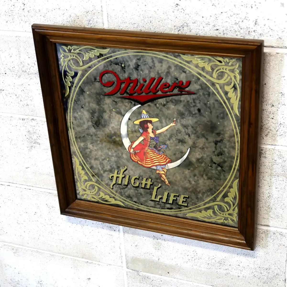 Miller HIGH LIFE ビンテージ パブミラー