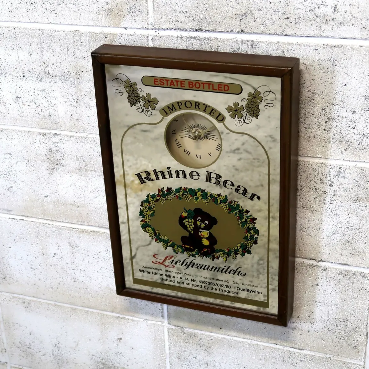 Rhine Bear ビンテージ パブミラークロック