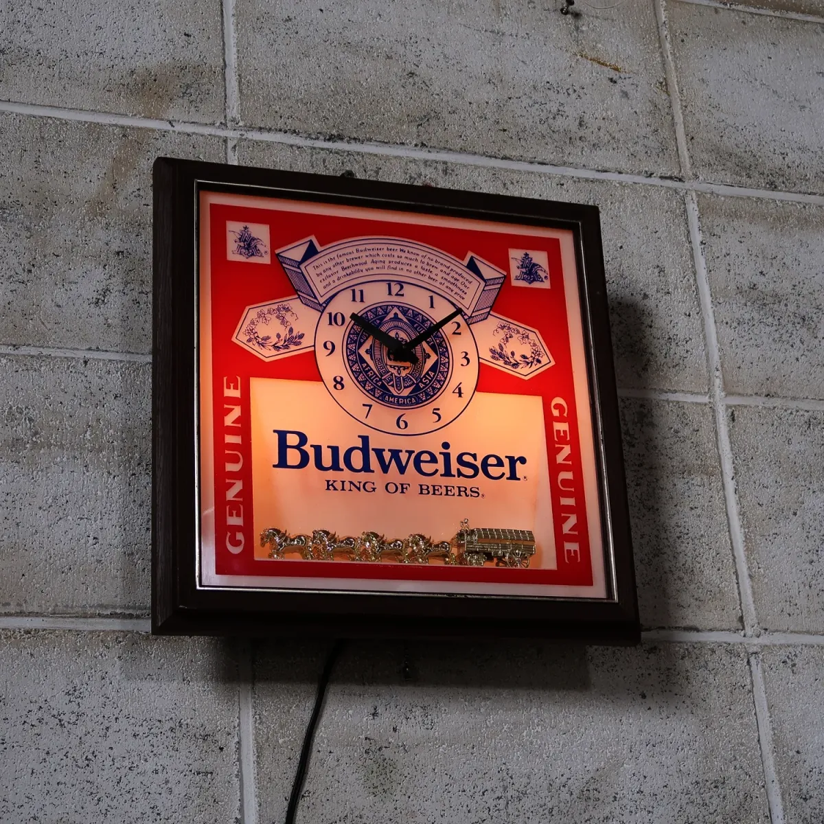 Budweiser ビンテージ ライトクロック