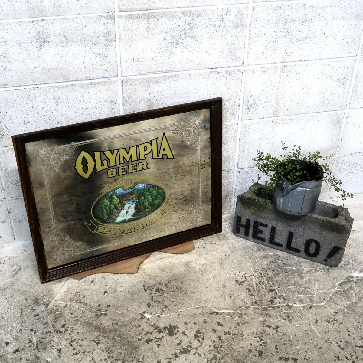 OLYMPIA BEER ビンテージ パブミラー
