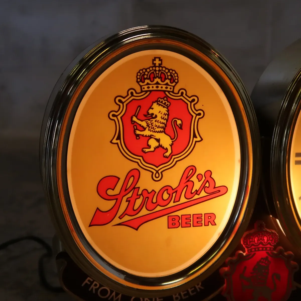 Stroh's BEER ビンテージ 2way ライトクロック