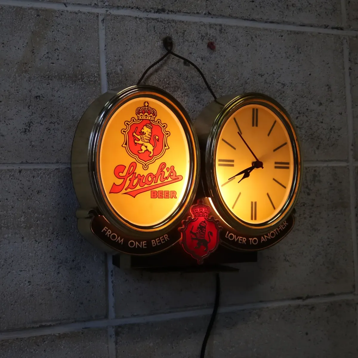 Stroh's BEER ビンテージ 2way ライトクロック