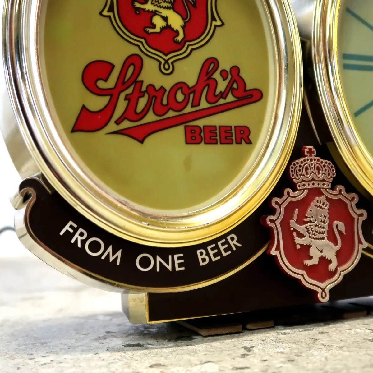 Stroh's BEER ビンテージ 2way ライトクロック