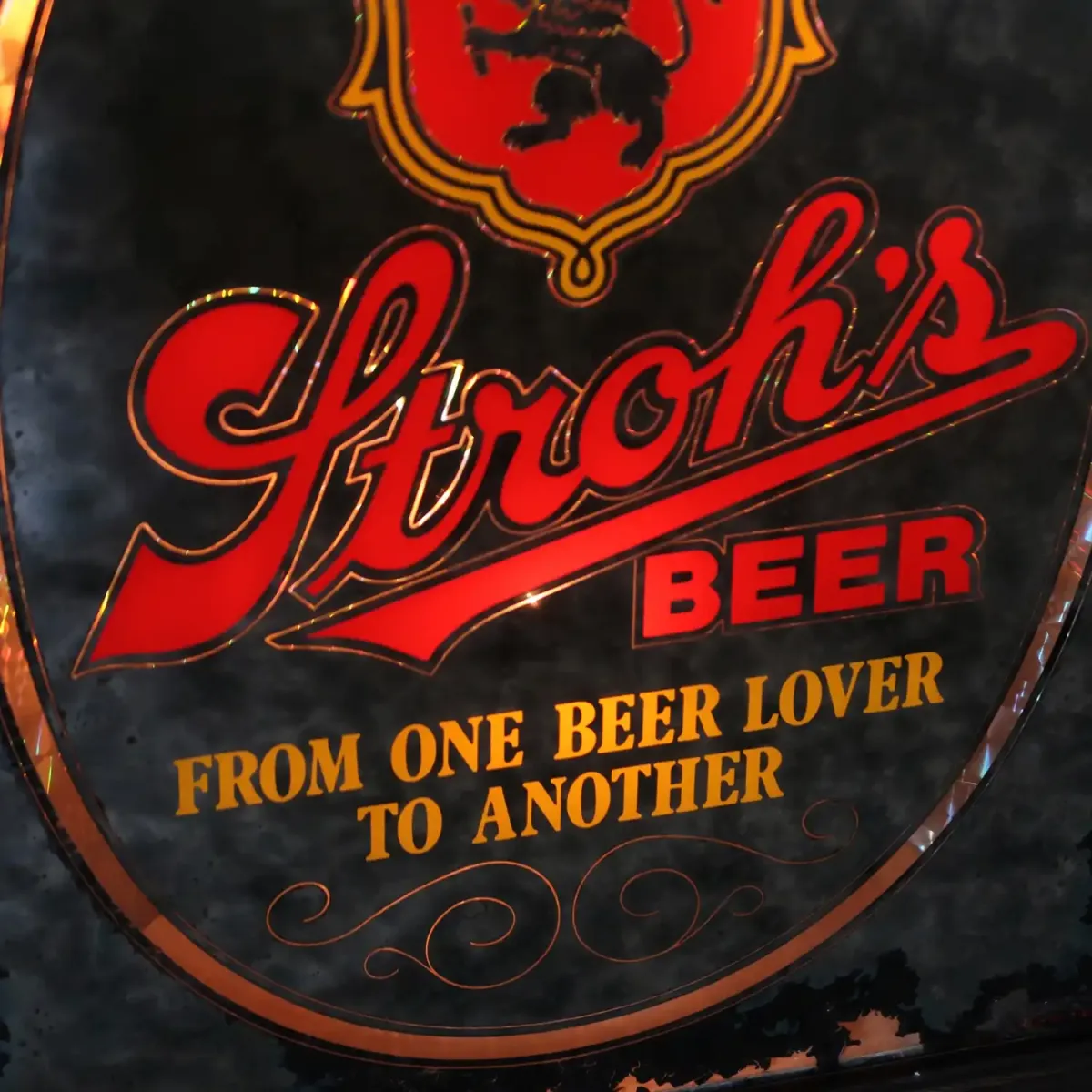 Stroh's BEER ビンテージ ライトサインパブミラー