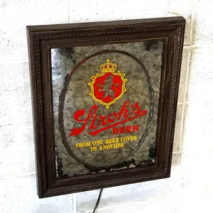 Stroh's BEER ビンテージ ライトサインパブミラー