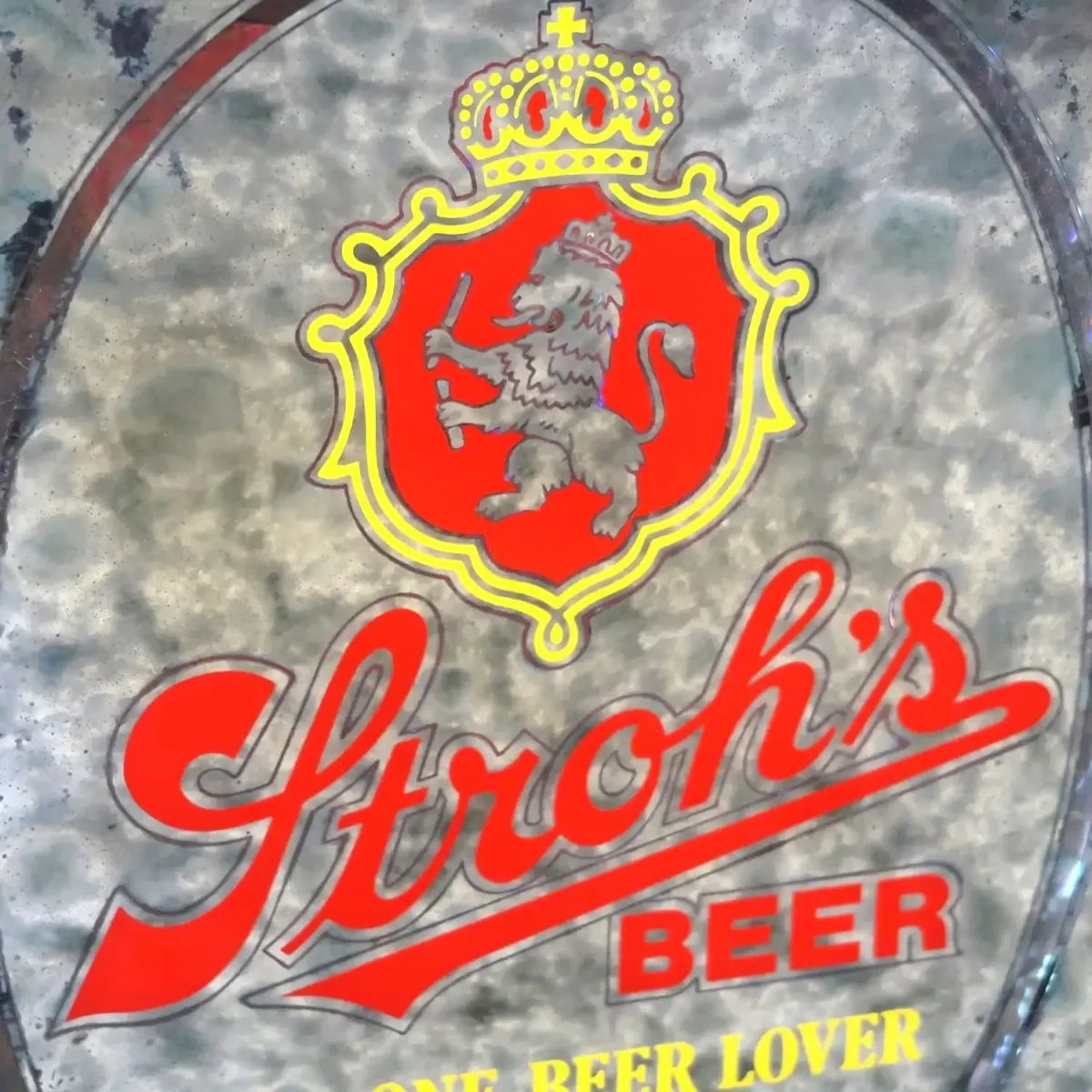 Stroh's BEER ビンテージ ライトサインパブミラー