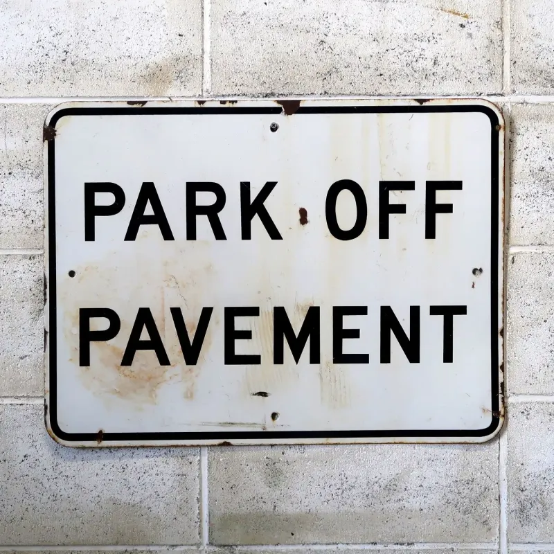 PARK OFF PAVEMENT ビンテージ ロードサイン ホーロー