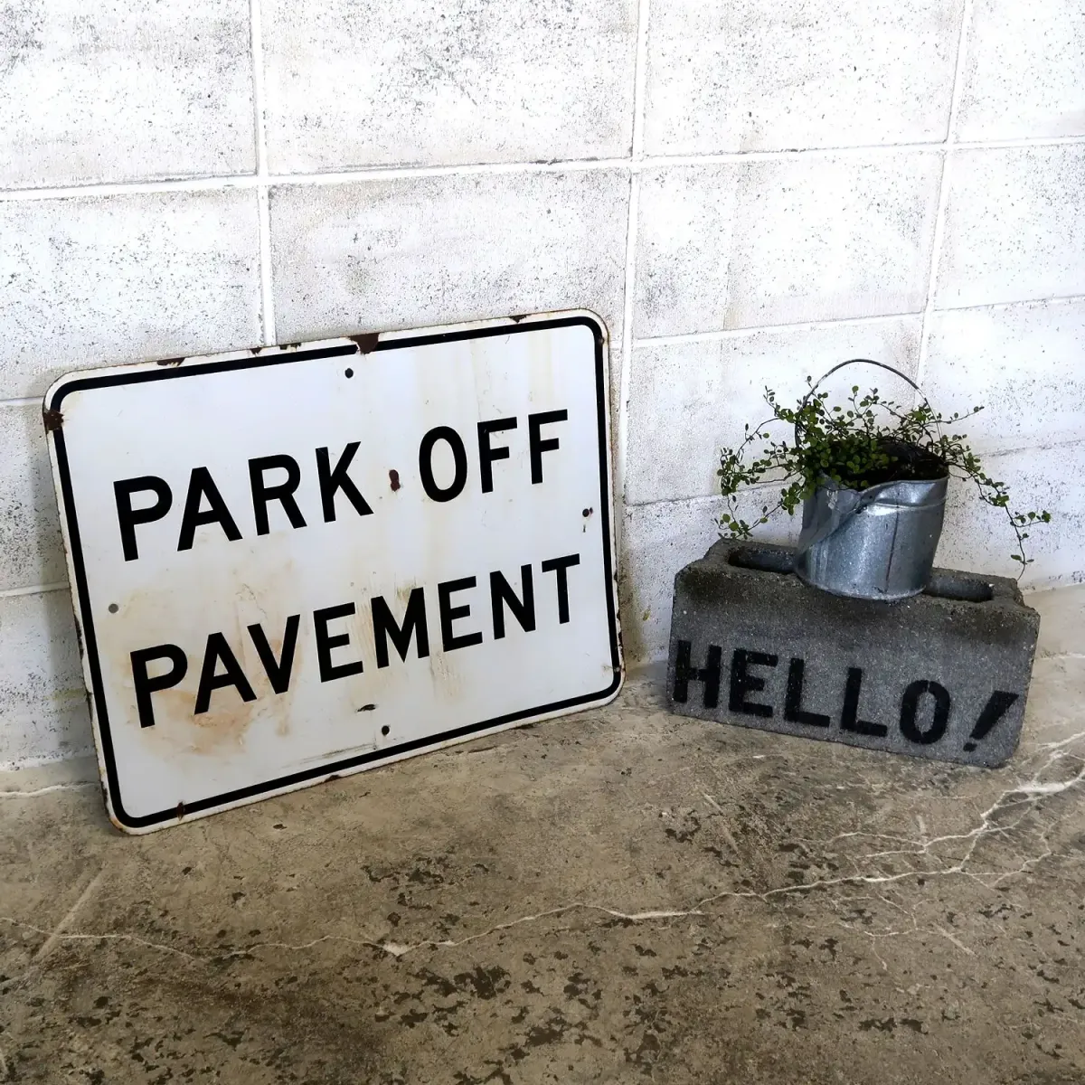PARK OFF PAVEMENT ビンテージ ロードサイン ホーロー