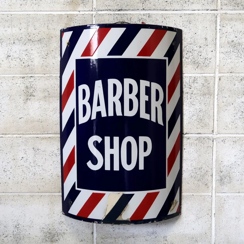 BARBER アンティーク ホーロー看板