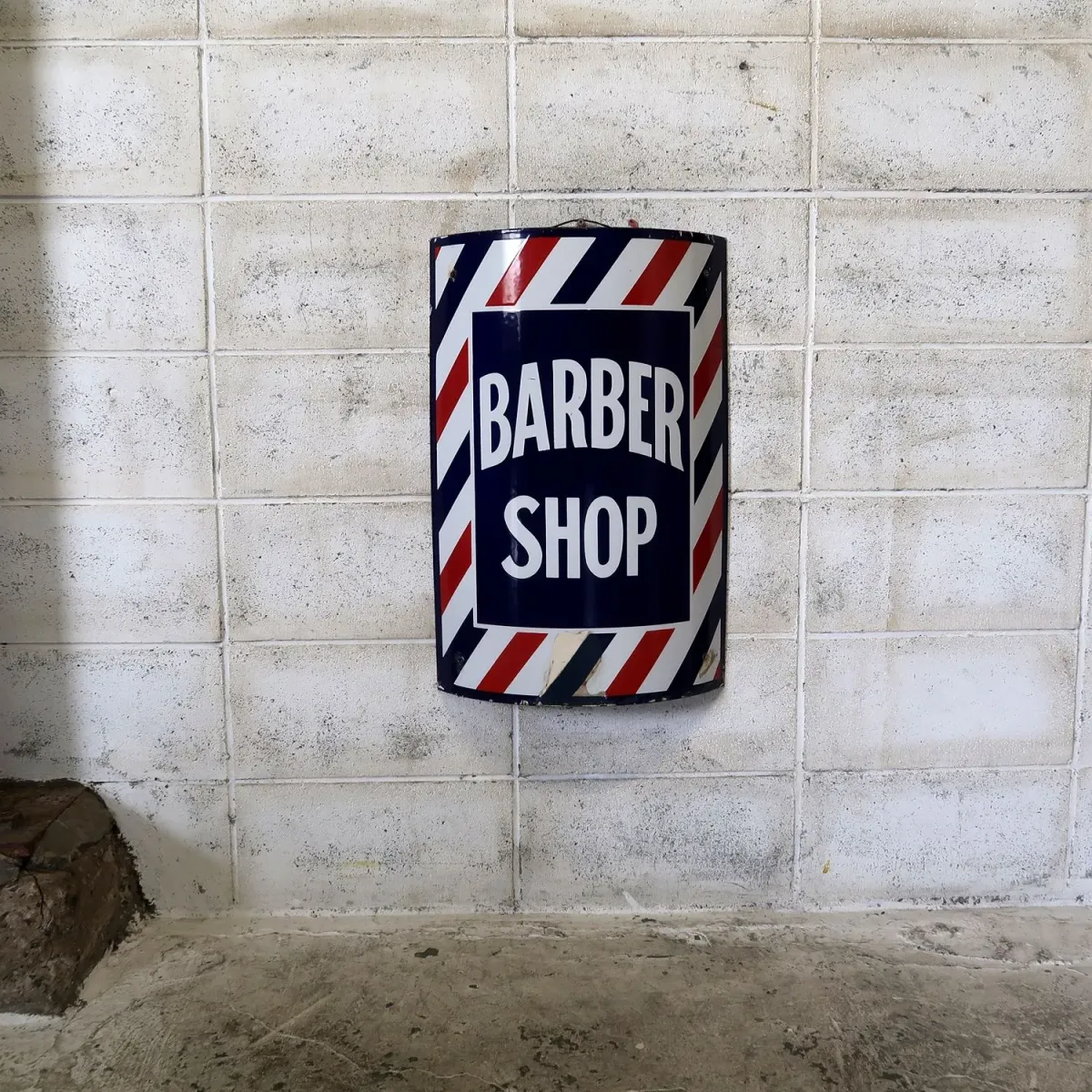BARBER アンティーク ホーロー看板