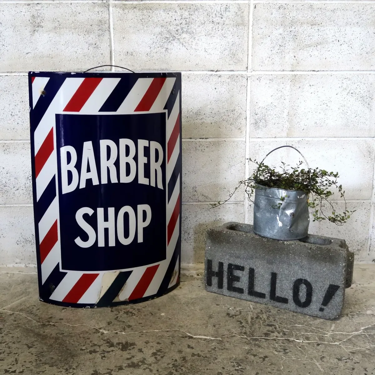 BARBER アンティーク ホーロー看板
