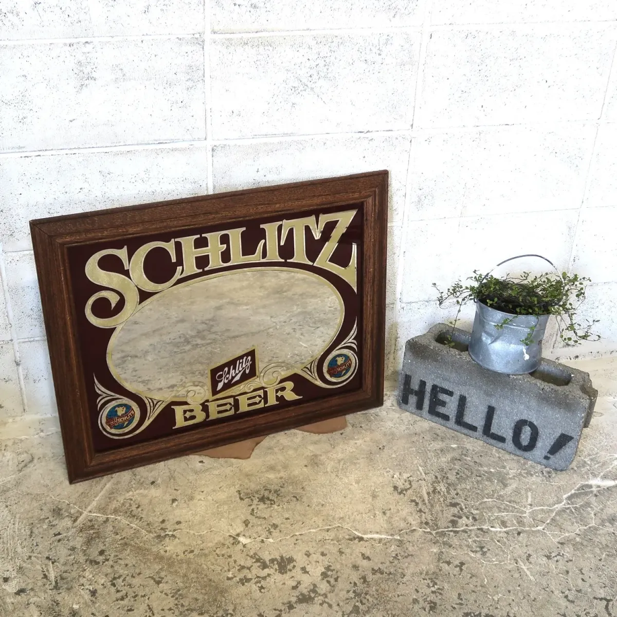 Schlitz ビンテージ パブミラー