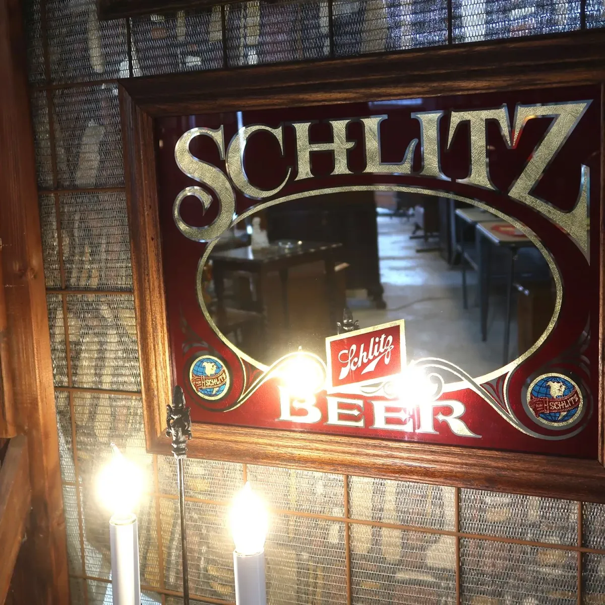 Schlitz ビンテージ パブミラー