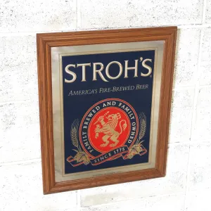 STROH'S ビンテージ パブミラー