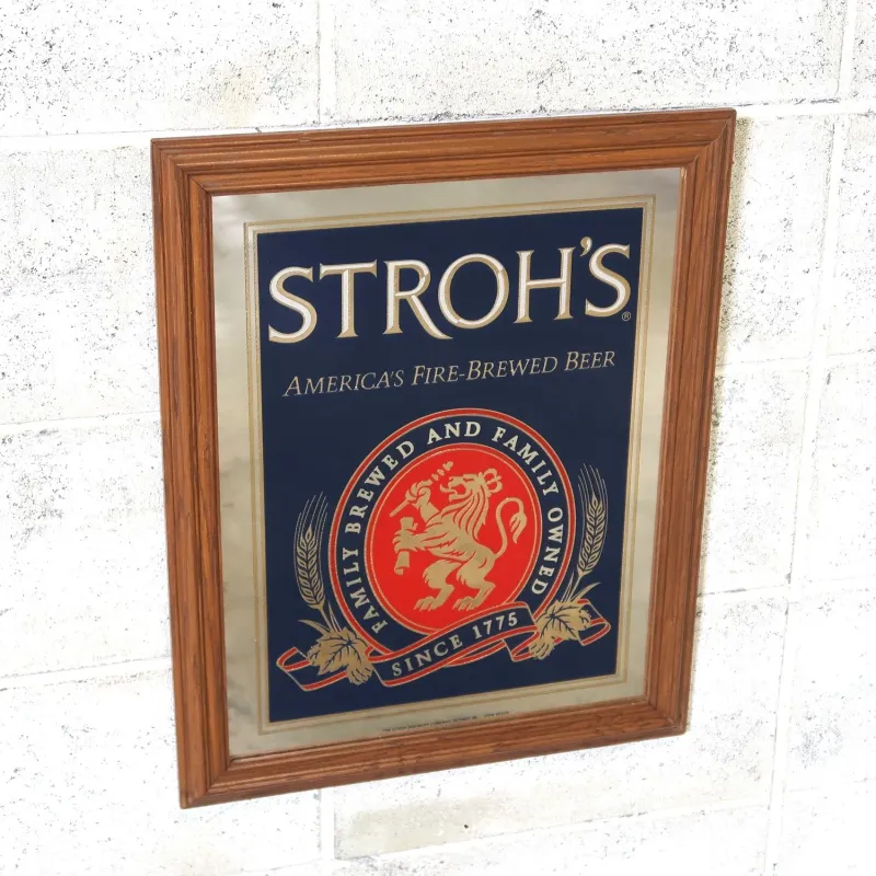STROH'S ビンテージ パブミラー
