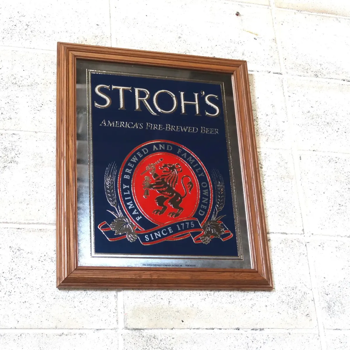 STROH'S ビンテージ パブミラー