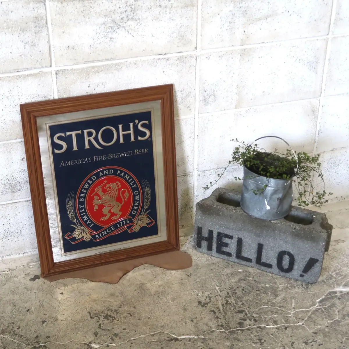 STROH'S ビンテージ パブミラー