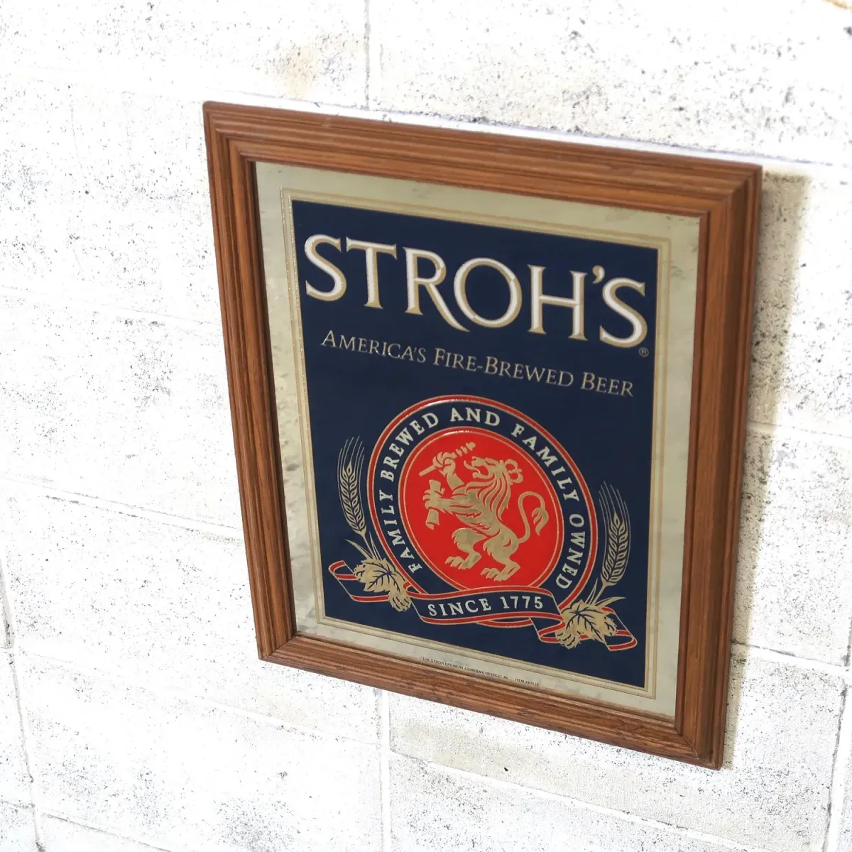 STROH'S ビンテージ パブミラー