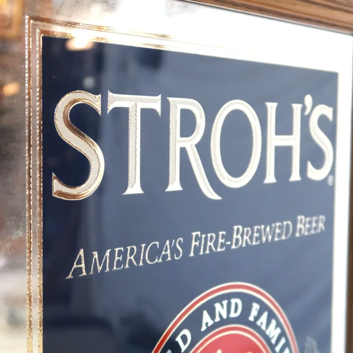 STROH'S ビンテージ パブミラー