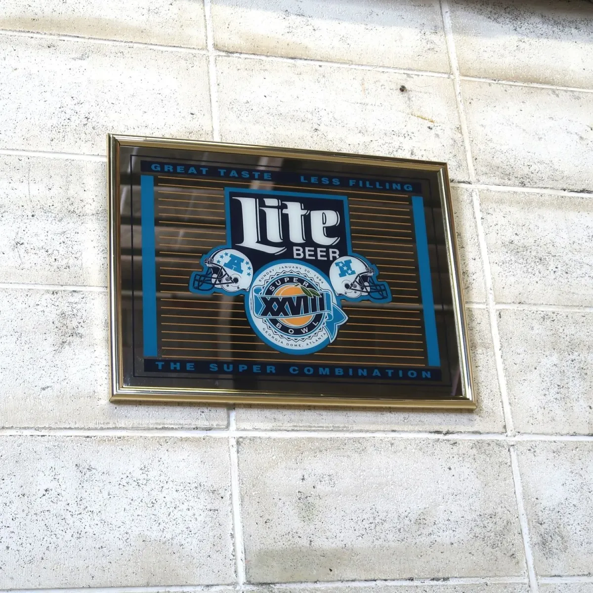 SUPER BOWL×Miller Lite ビンテージ パブミラー