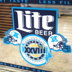 SUPER BOWL×Miller Lite ビンテージ パブミラー