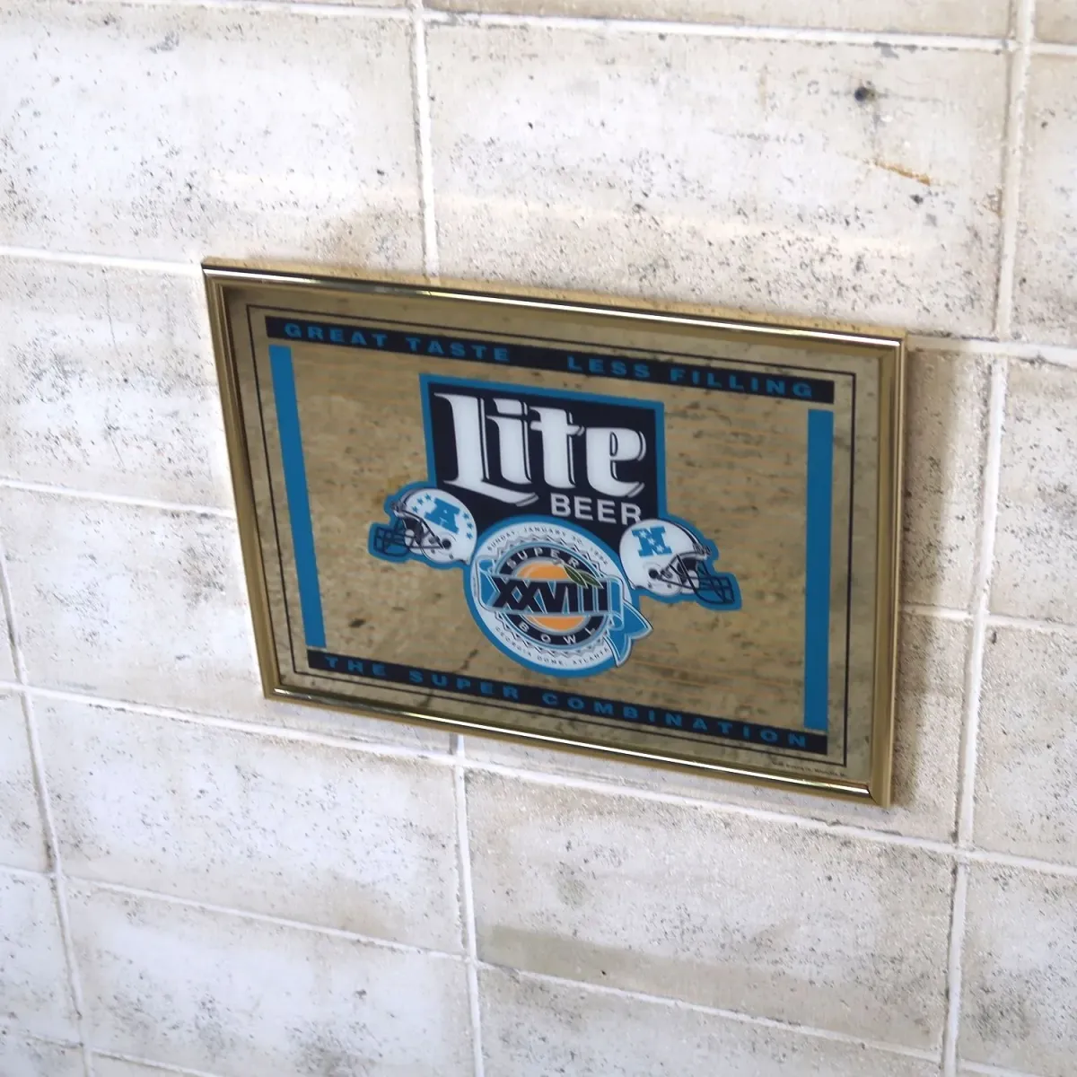 SUPER BOWL×Miller Lite ビンテージ パブミラー
