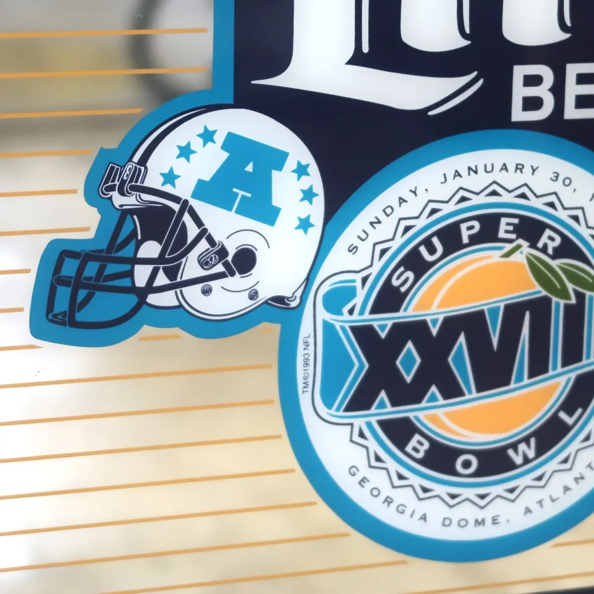 SUPER BOWL×Miller Lite ビンテージ パブミラー