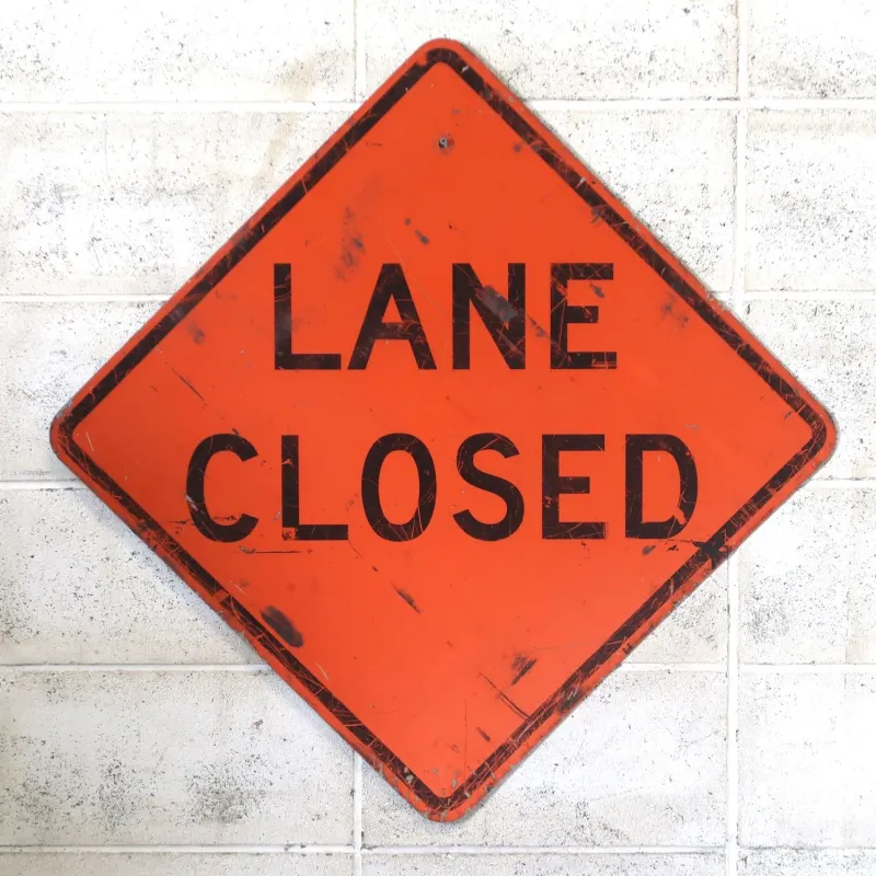 LANE CLOSED ビンテージ ロードサイン