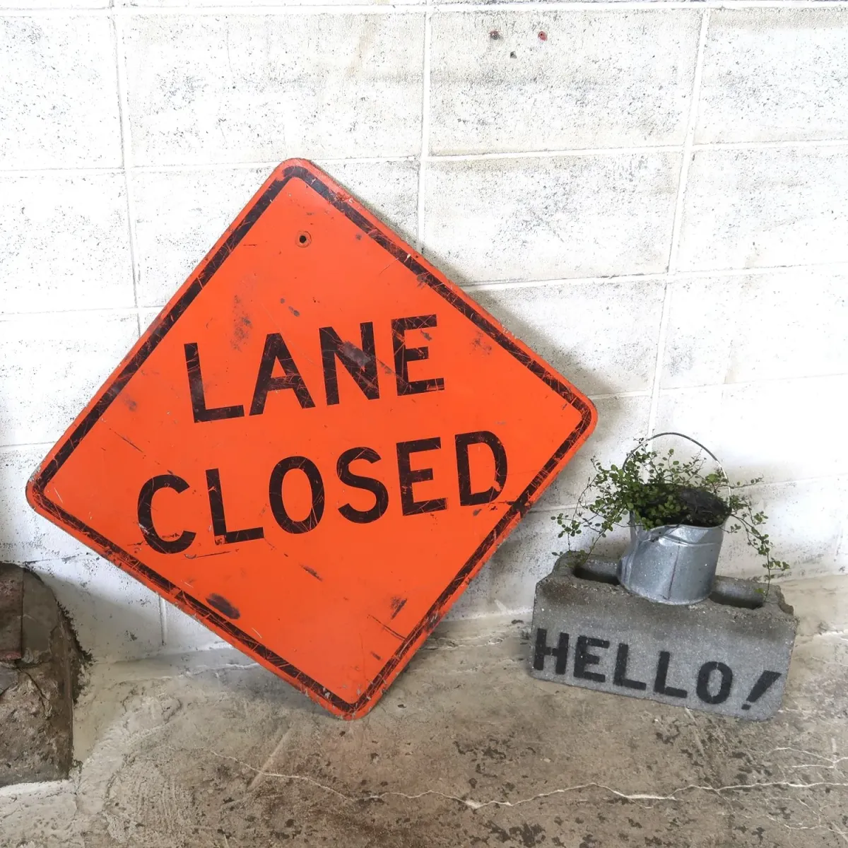 LANE CLOSED ビンテージ ロードサイン