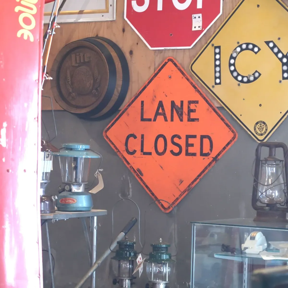LANE CLOSED ビンテージ ロードサイン