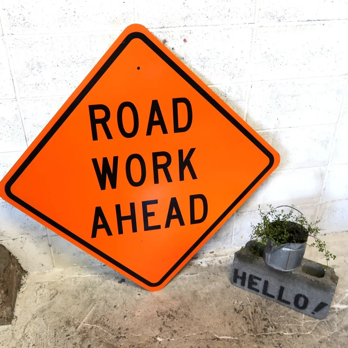 ROAD WORK AHEAD 大型ロードサイン