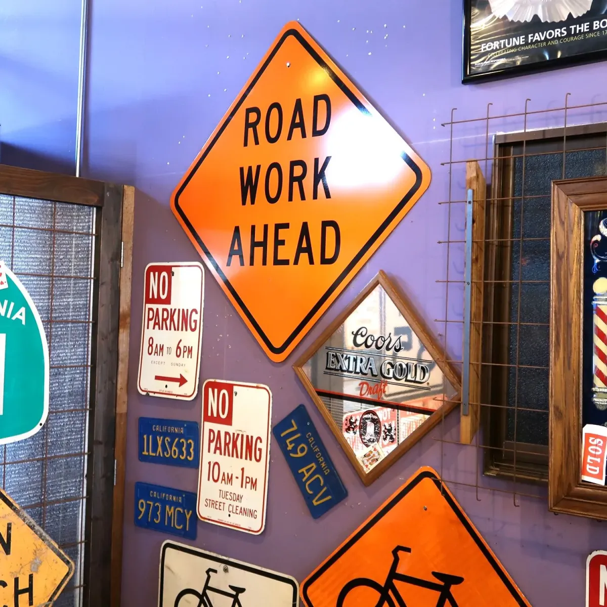 ROAD WORK AHEAD 大型ロードサイン