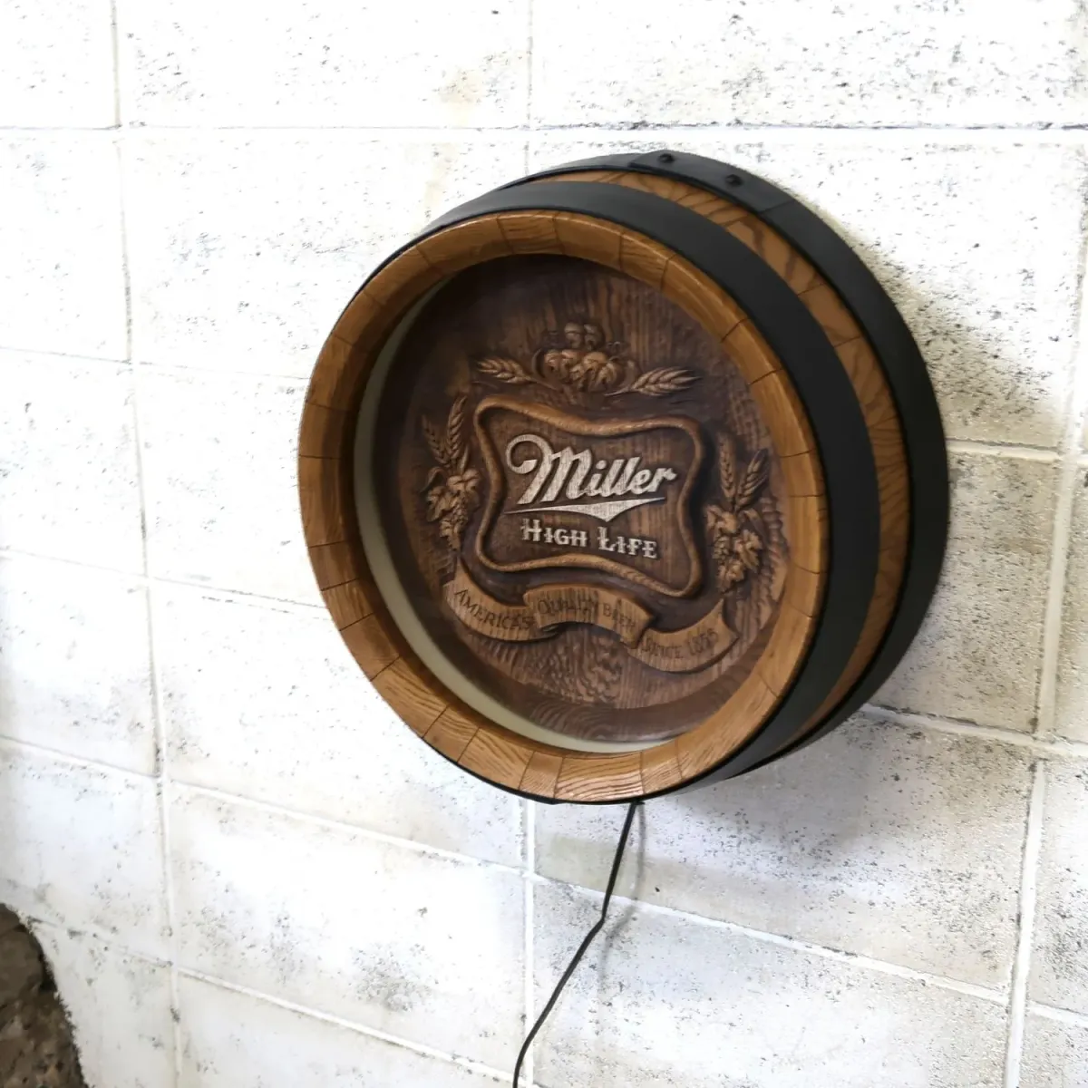 Miller HIGH LIFE ビンテージ 立体バレル ライトサイン