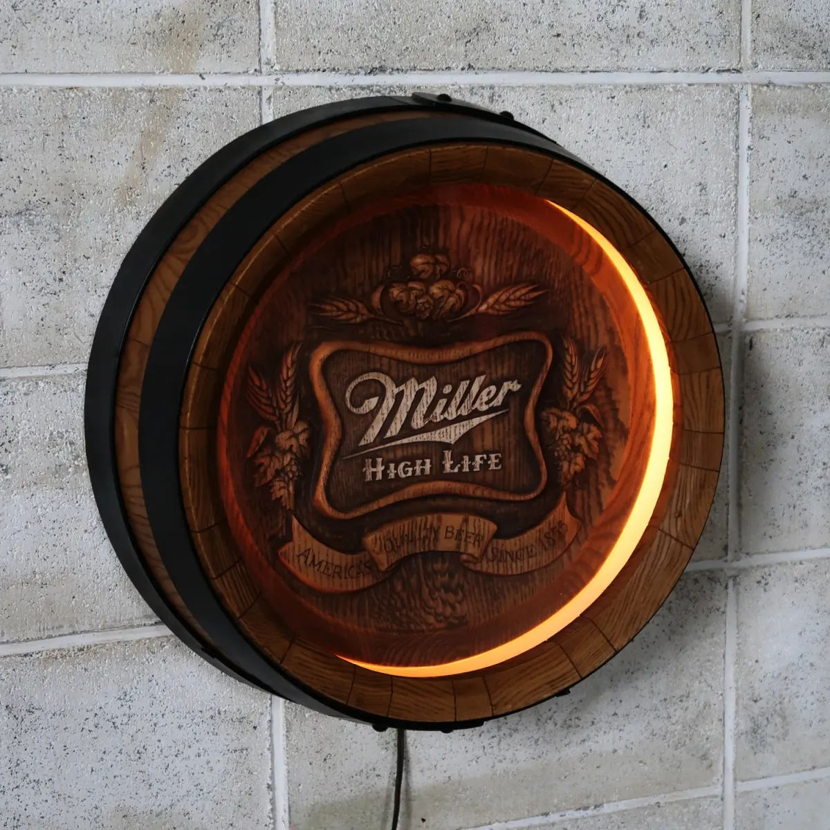 Miller HIGH LIFE ビンテージ 立体バレル ライトサイン