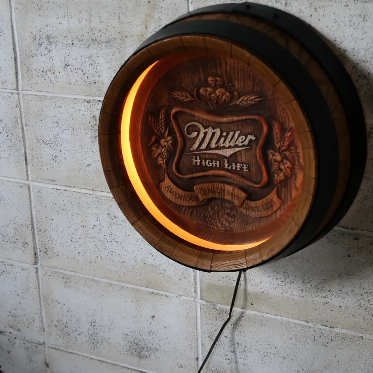 Miller HIGH LIFE ビンテージ 立体バレル ライトサイン