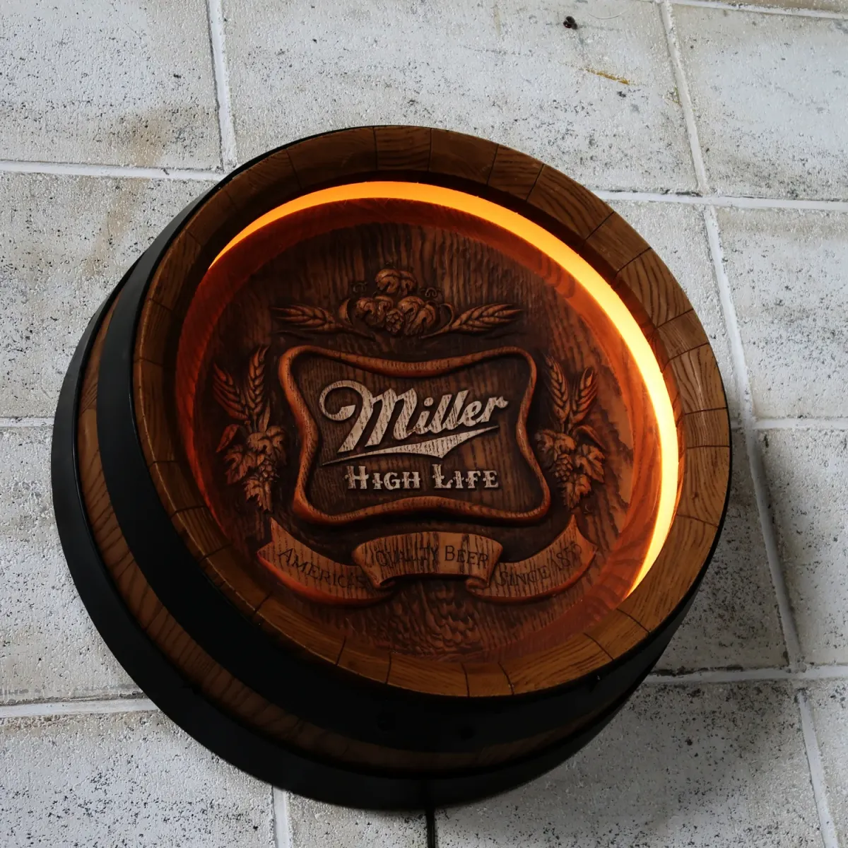 Miller HIGH LIFE ビンテージ 立体バレル ライトサイン