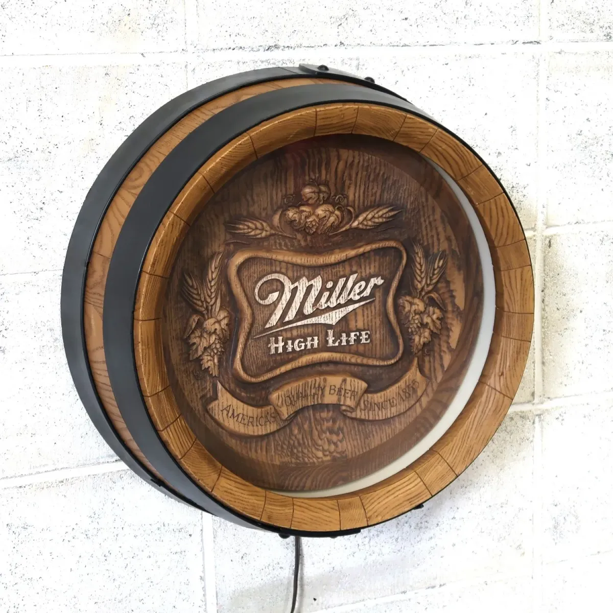 Miller HIGH LIFE ビンテージ 立体バレル ライトサイン