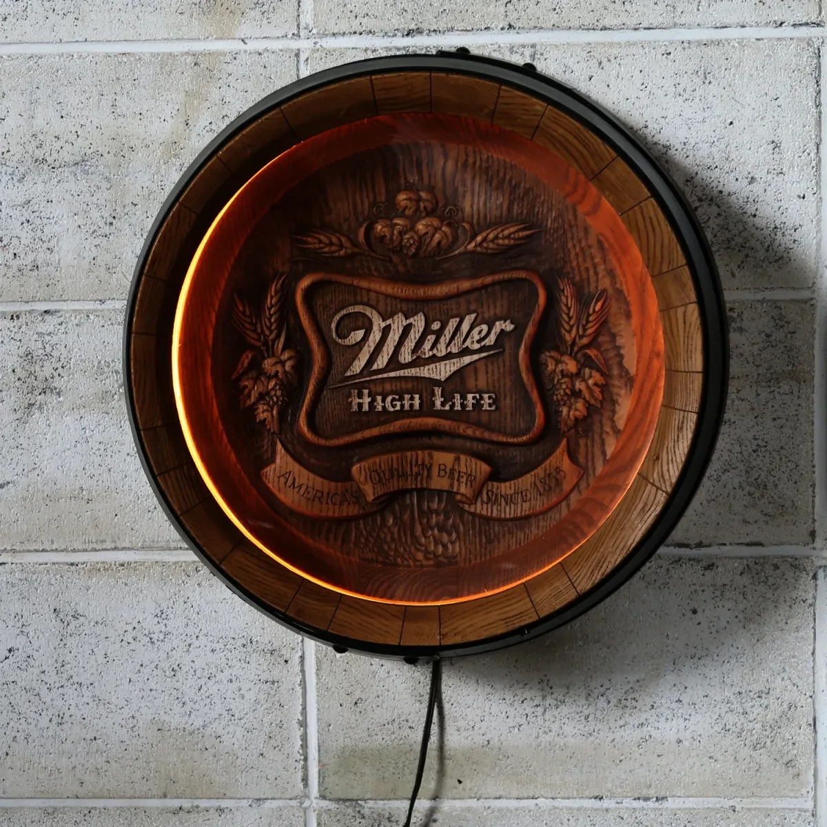 Miller HIGH LIFE ビンテージ 立体バレル ライトサイン
