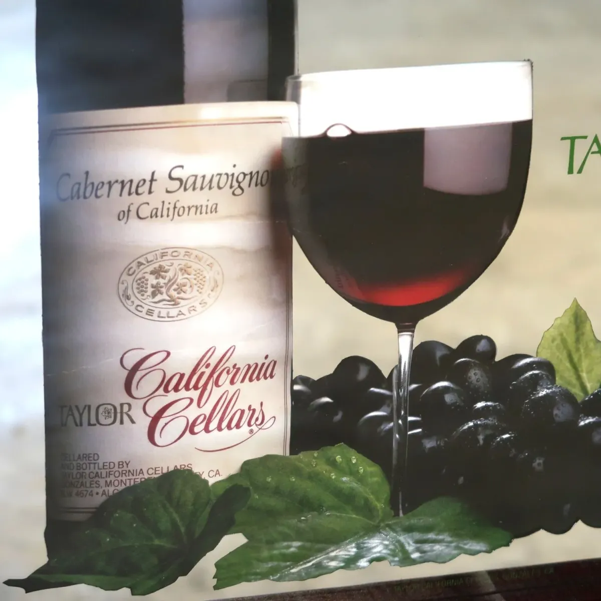 Taylor California Cellars ビンテージ パブミラー