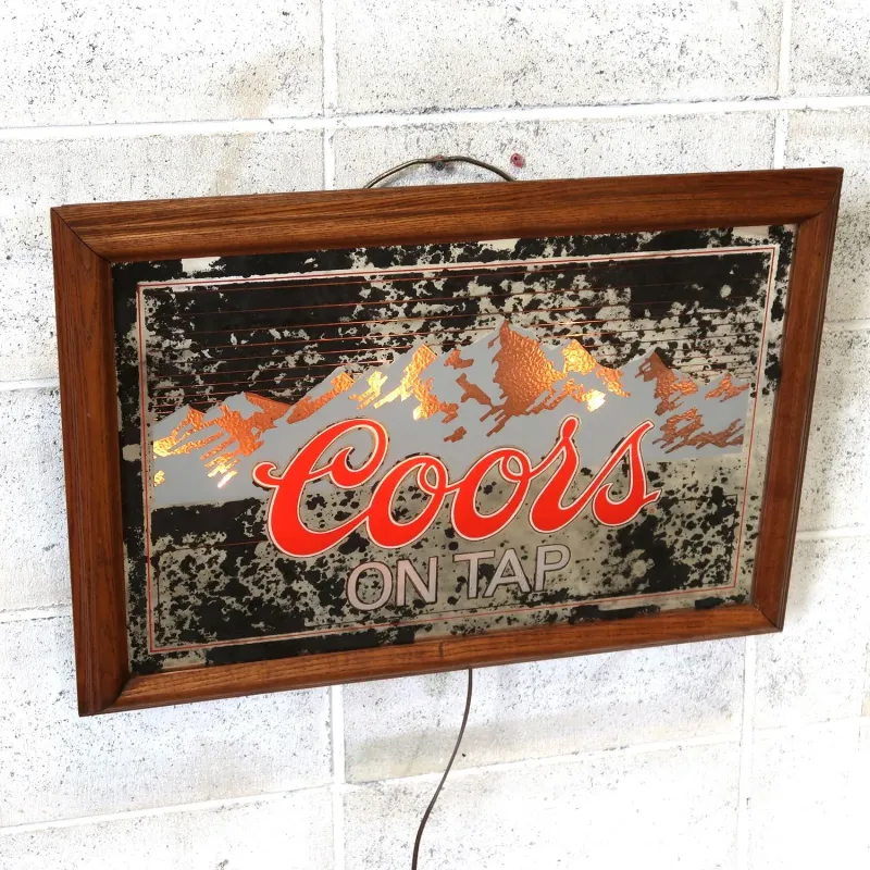 Coors ビンテージ ライトサインパブミラー