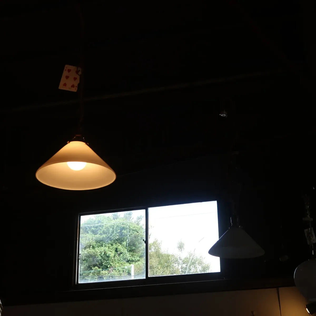 アンティーク ミルクガラス ペンダントランプ
