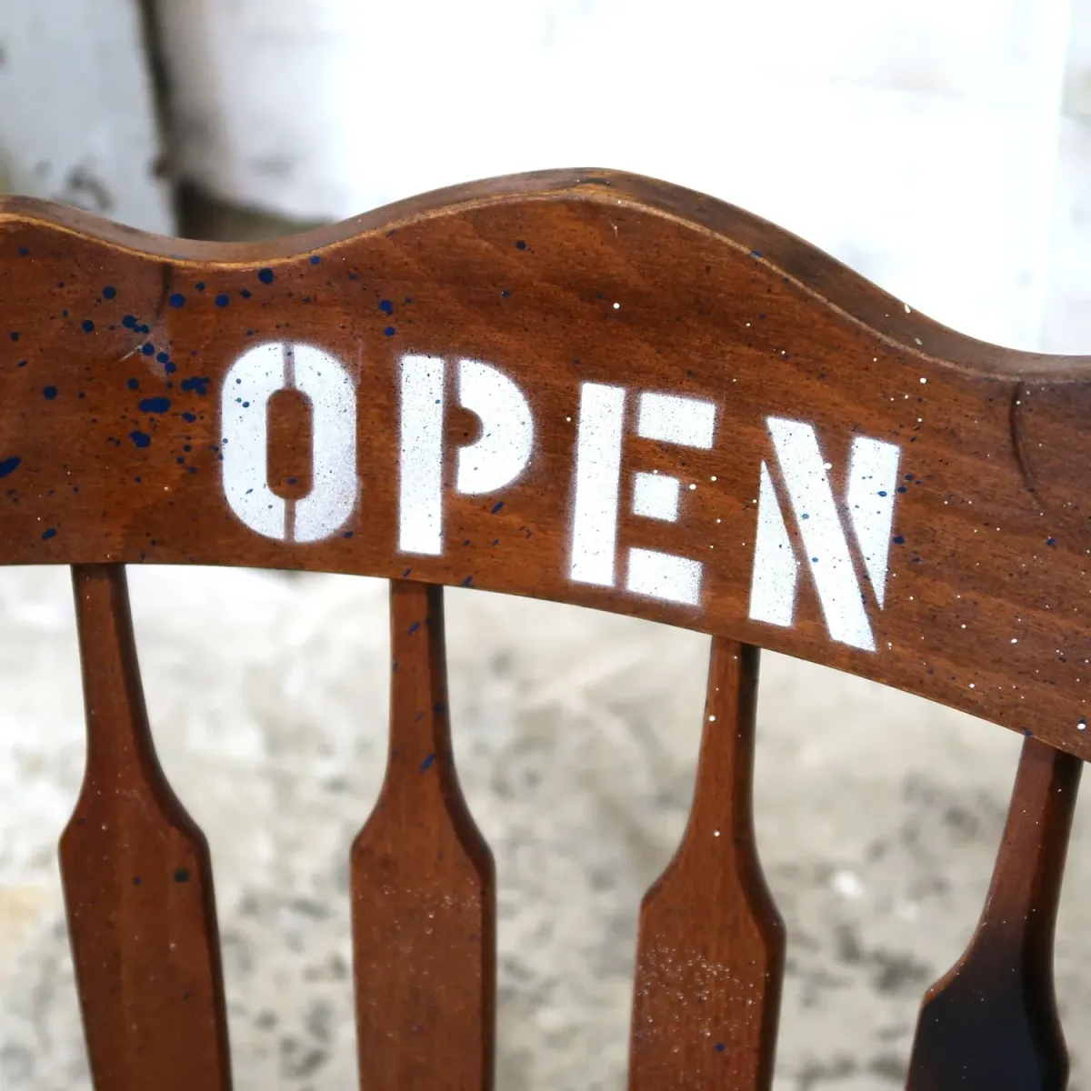 OPENサイン ビンテージ ウッドチェア
