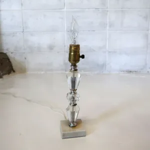 アンティーク ガラス×ストーンベース テーブルランプ
