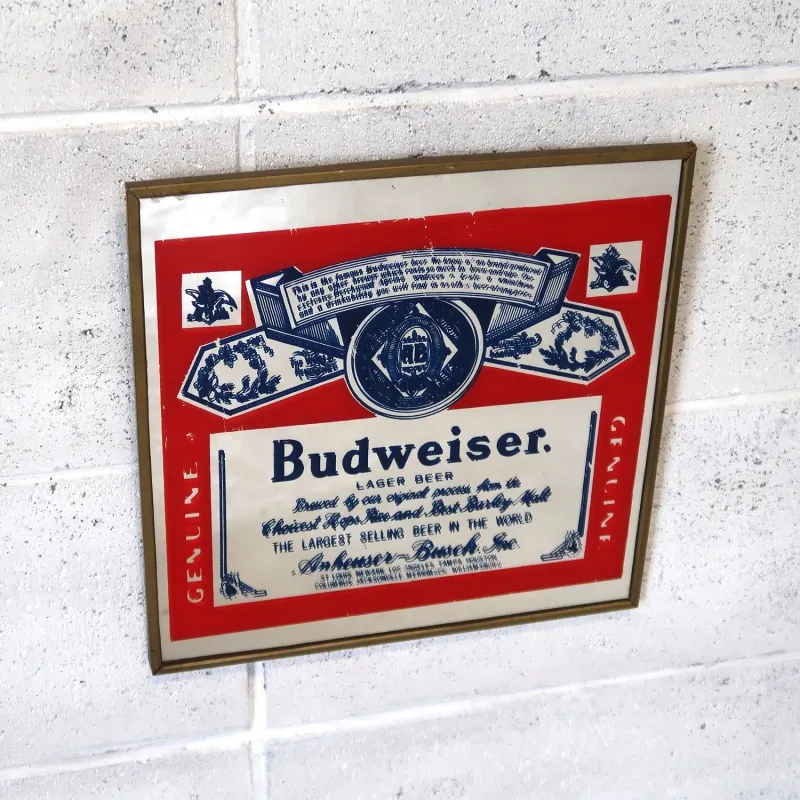 Budweiser ビンテージ パブミラー ｜ glow ANTIQUES