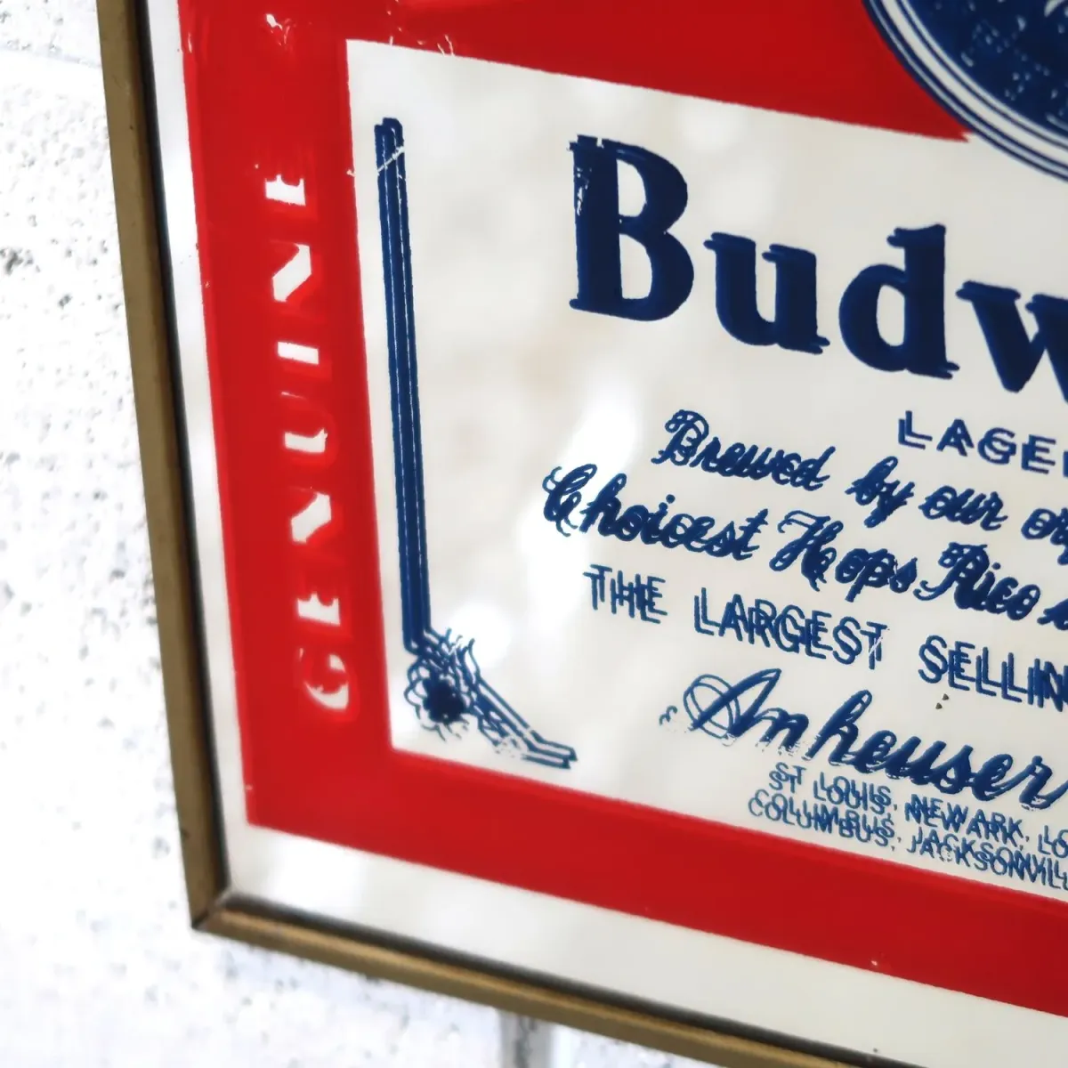 Budweiser ビンテージ パブミラー