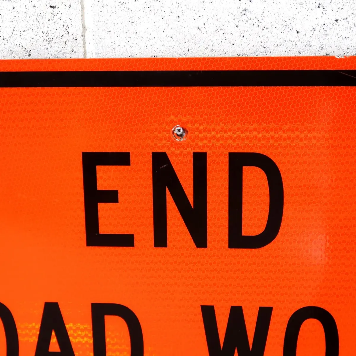END ROAD WORK ロードサイン