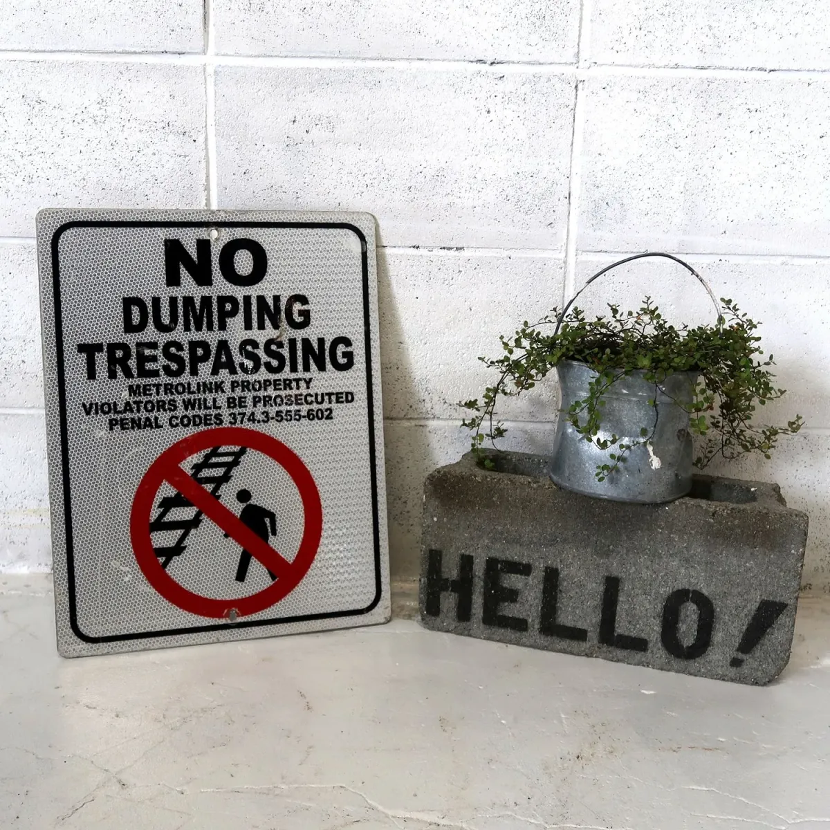 NO DUMPING TRESPASSING メタルサイン