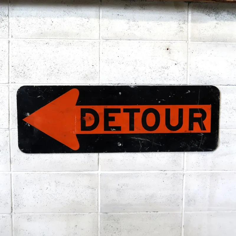 DETOUR ビンテージ ロードサイン