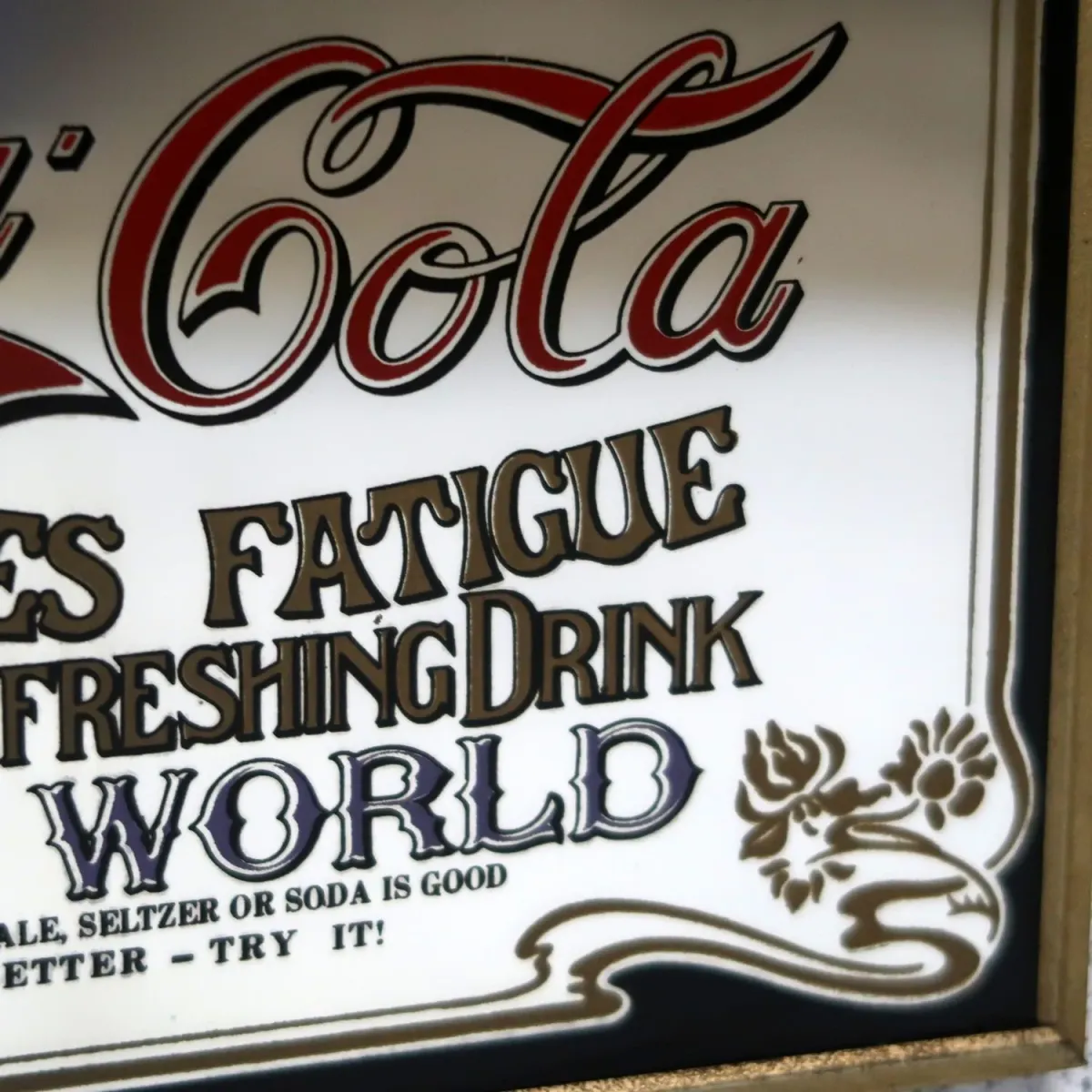 Coca Cola ビンテージ ミニパブミラー